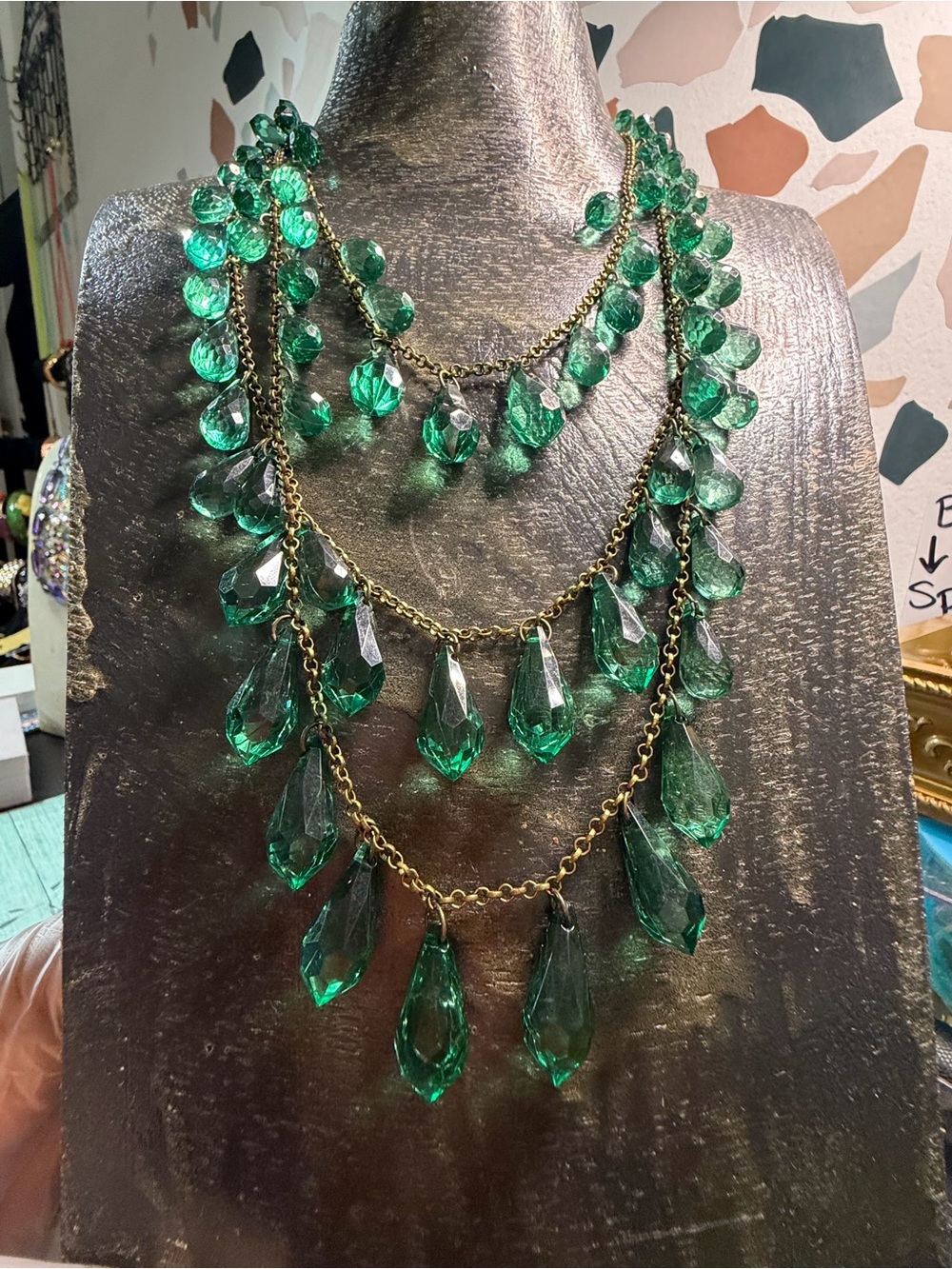 vintage Y2k three stand acrylic necklace